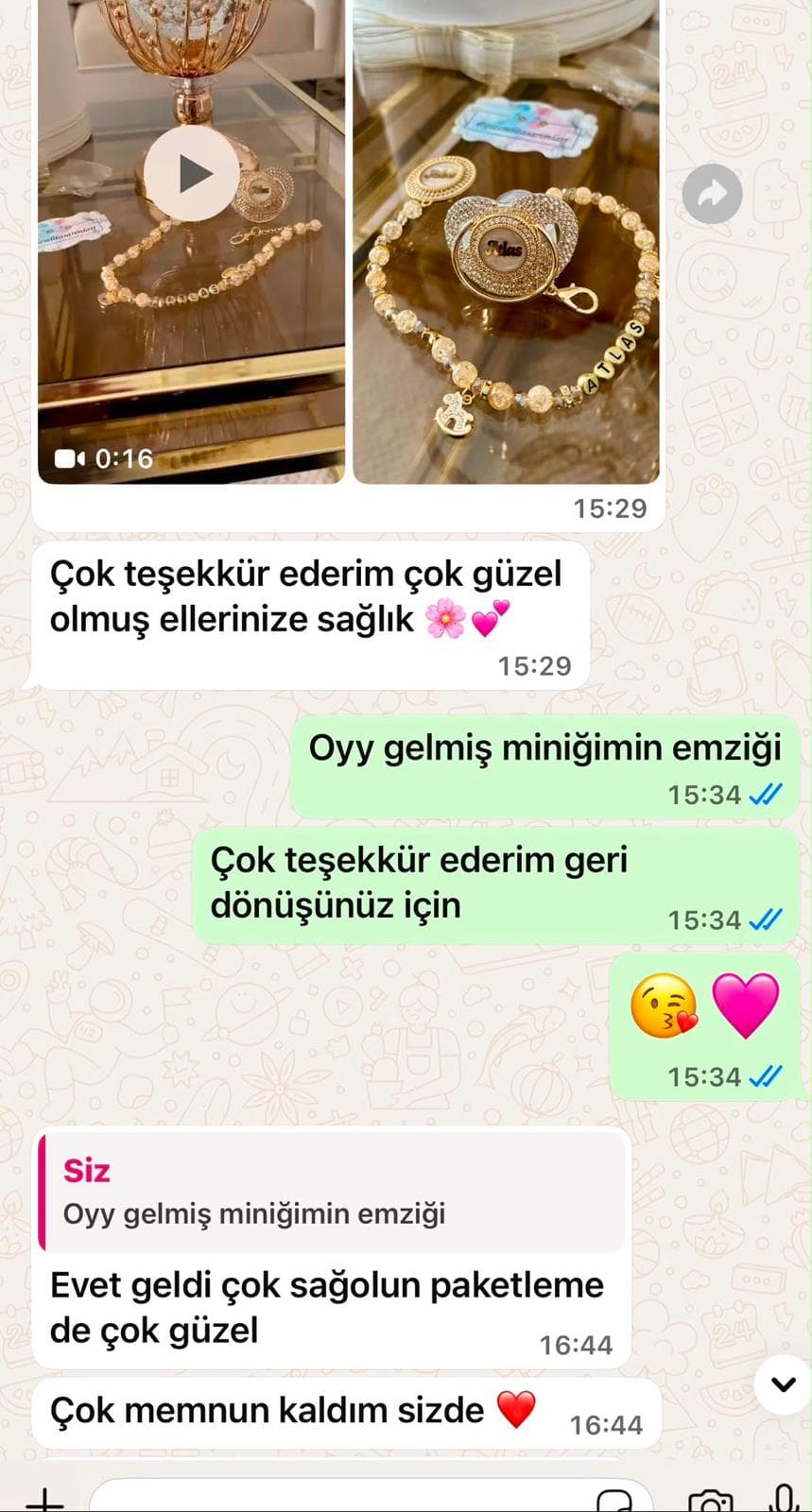Müşteriden gelen mesajın ekran görüntüsü